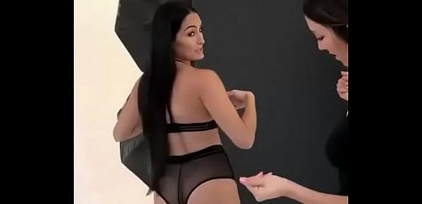  Nikki Bella booty shake in lingerie.